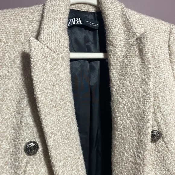 Zara Longline Wool Blend Boucle Blazer, XS - Picture 6 of 6